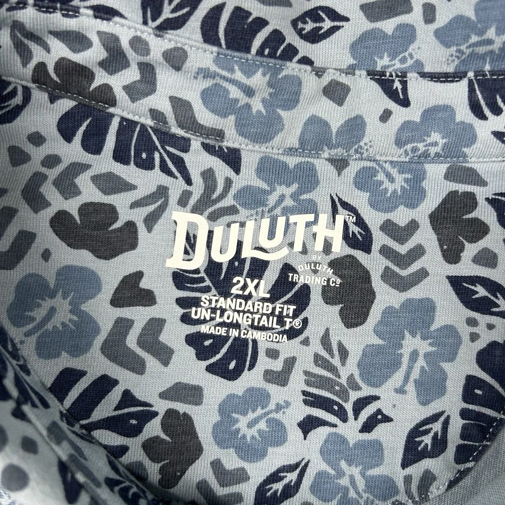 Duluth Trading Shirt Mens 2xl Floral Camp Un-Longtail Standard Fit Hawaiian